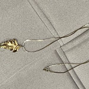 Gold dipped leaf necklace